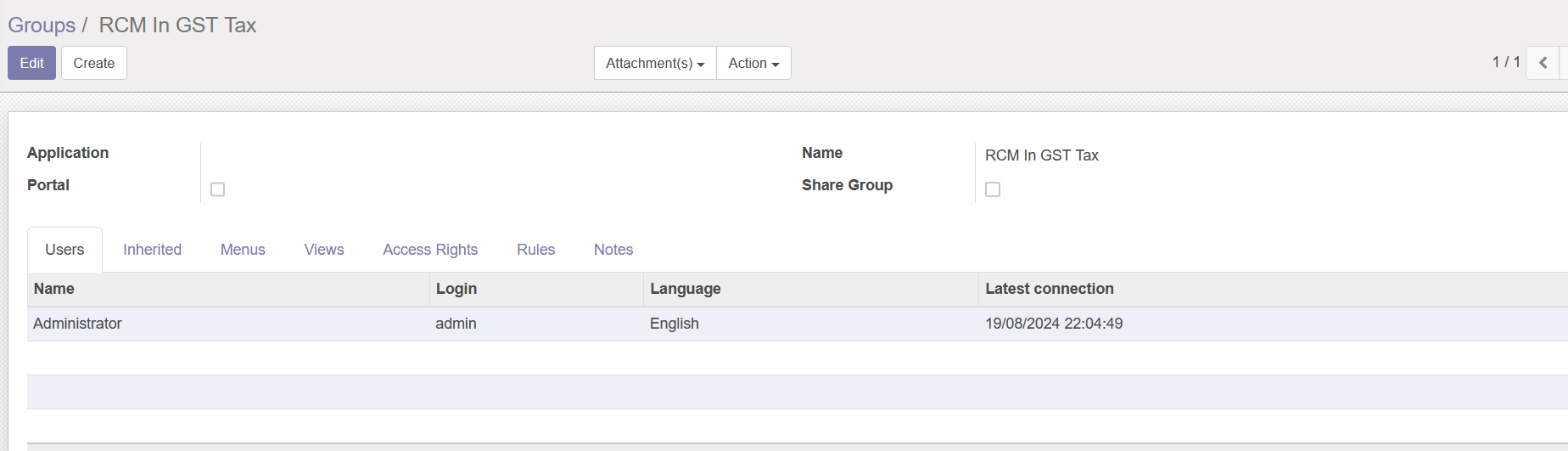 Group name RCM & GST TAX